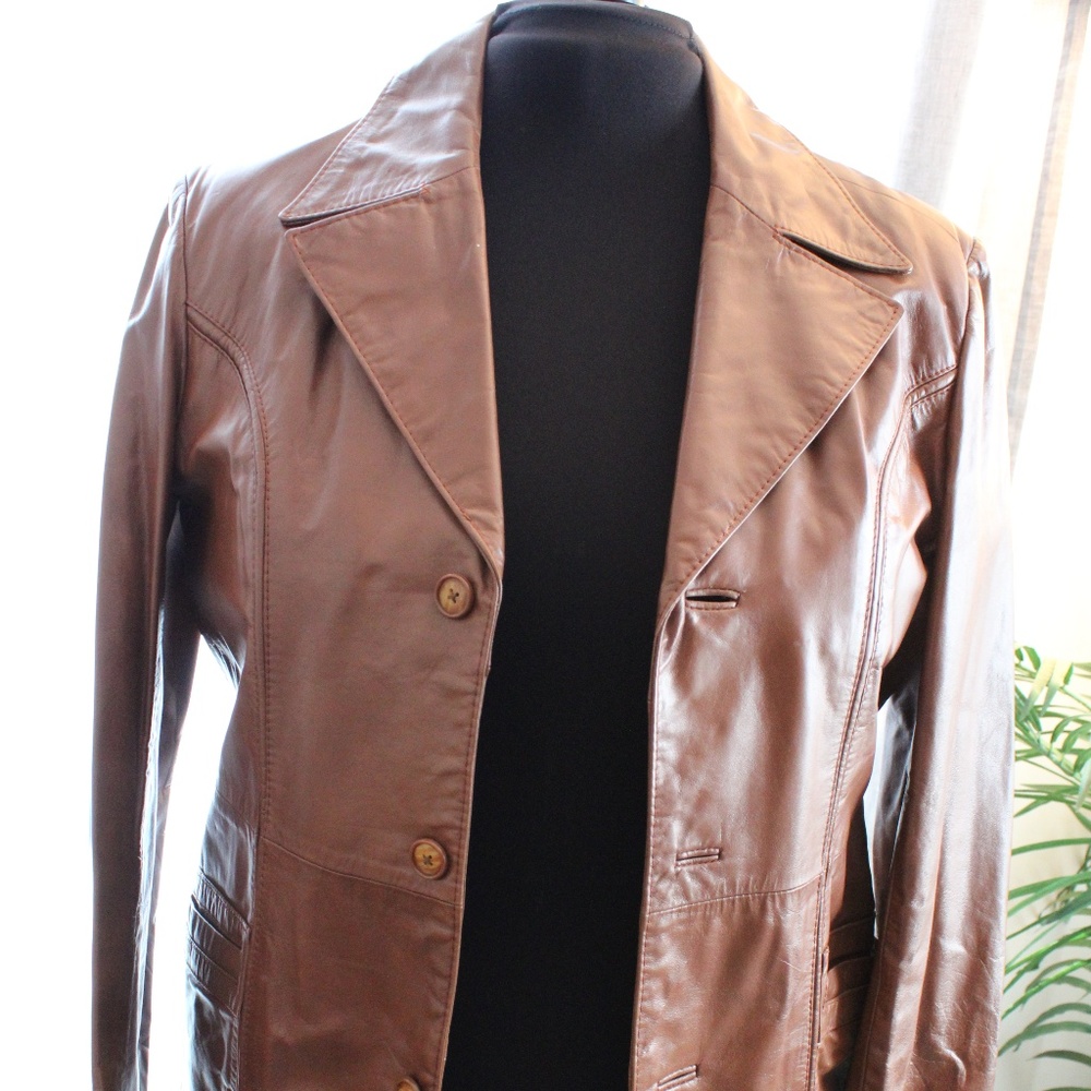 VINTAGE RICHMAN BROTHERS LEATHER BLAZER JACKET 42R